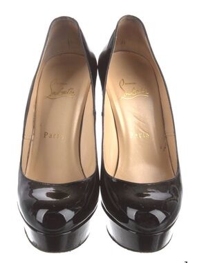 Christian Louboutin Black Patent Leather Platform Pumps